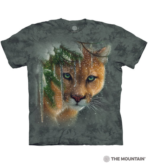 Frozen Mountain Lion Adult T-Shirt