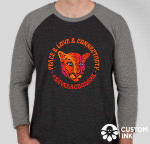 Peace, Love & Connectivity Cougar Adult Baseball Shirt